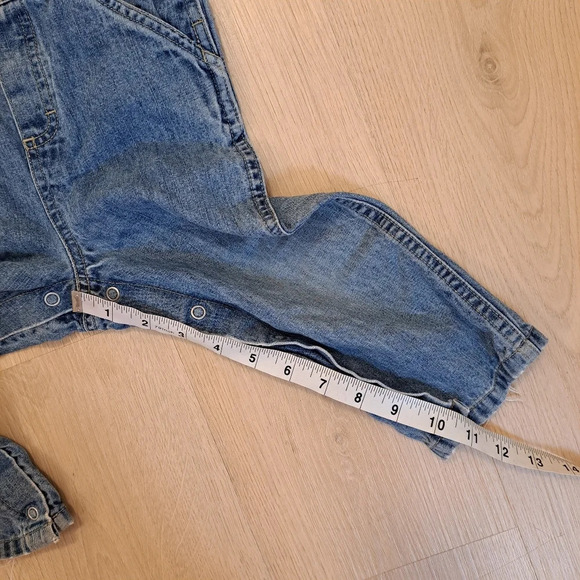 Vintage Old Navy 2003 Y2K Baby Toddler Unisex Denim Button Up 2T Overalls - Picture 5 of 9